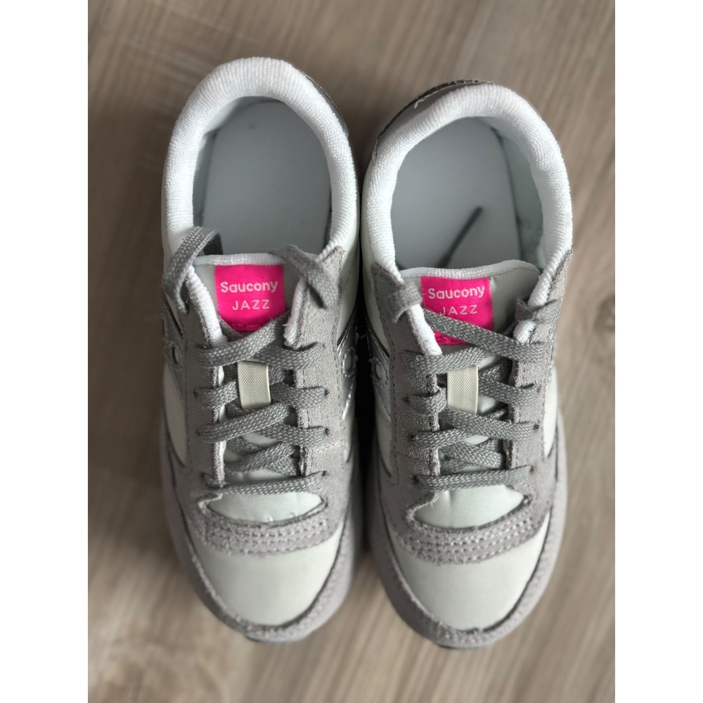Saucony Jazz Kids Sneakers Grey Silver Pink Low Top Shoes SK167932 Size 12.5M - Picture 3 of 6